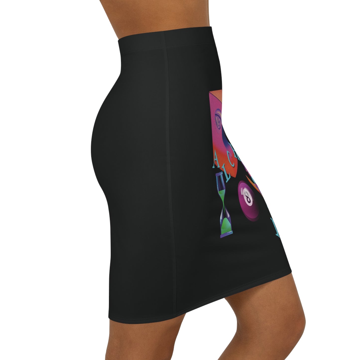 HC- “Alchemy” Women's Mid-Waist Pencil Skirt
