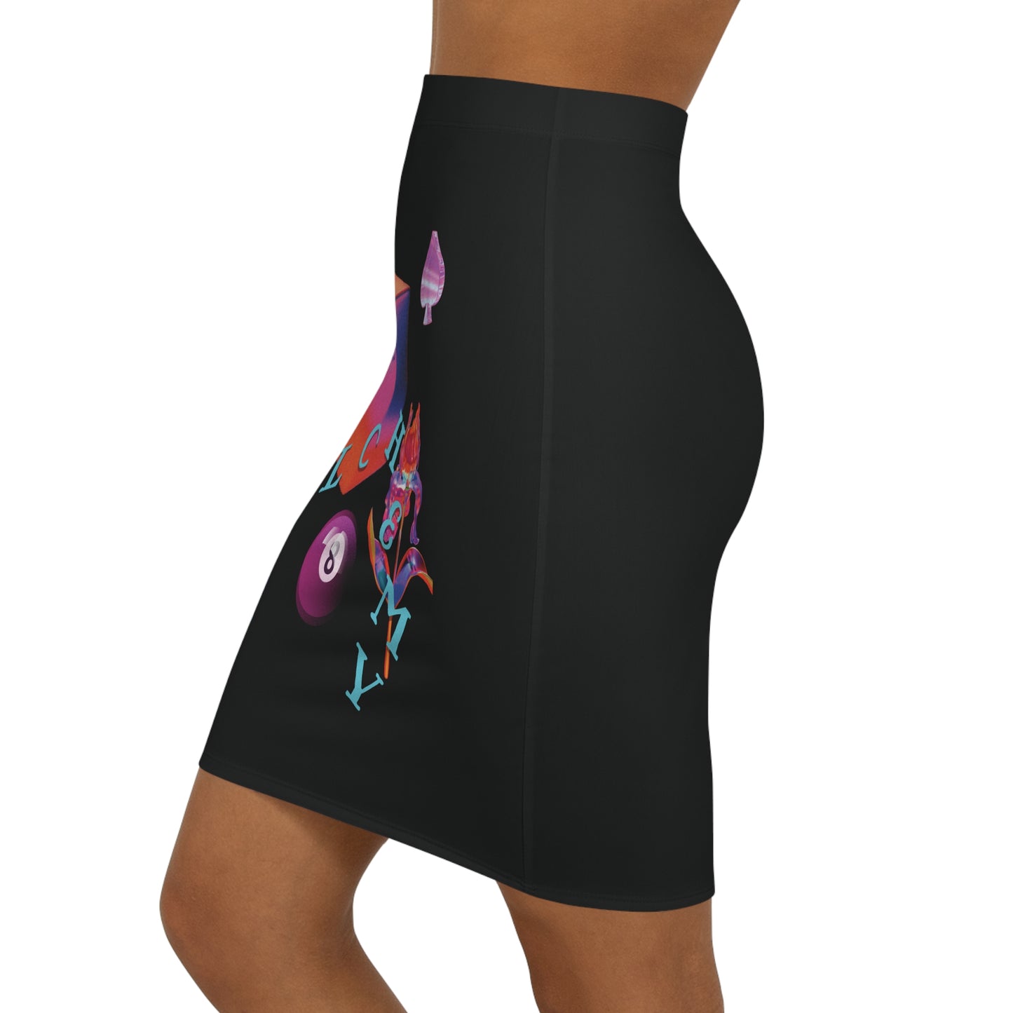 HC- “Alchemy” Women's Mid-Waist Pencil Skirt